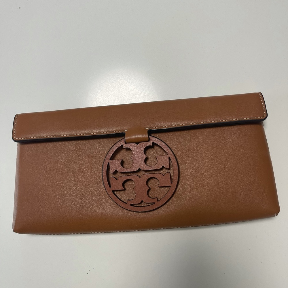 Tory Burch Miller Clutch, Color Cuoio, Size: ONE SIZE, brown